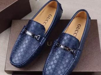 图 原版古奇时尚舒适压花男士休闲豆豆鞋厂家批发 武汉服装 鞋帽 箱包 服装鞋帽