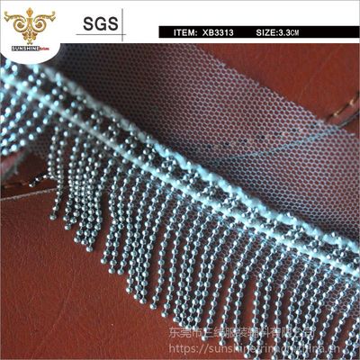 2018热卖款 加密网底金属珠链排须花边与铜珠链流苏，点亮家居装饰新风尚